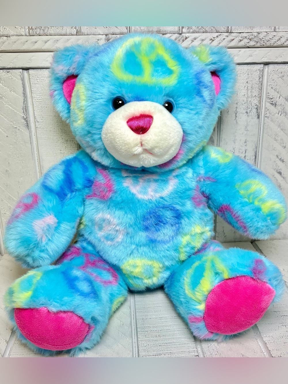 Build-A-Bear Workshop Peace & Friendship Bear 14” Plush Teddy Bear Toy 2010